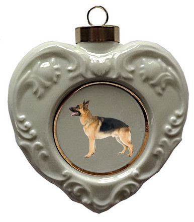 German Shepherd Heart Christmas Ornament