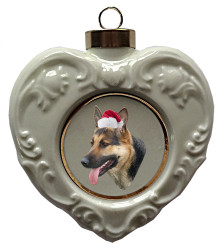 German Shepherd Heart Christmas Ornament