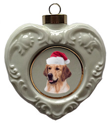 Golden Retriever Heart Christmas Ornament