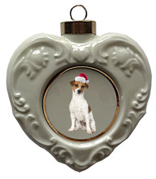 Jack Russell Terrier Heart Christmas Ornament