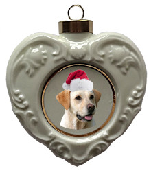 Yellow Labrador Retriever Heart Christmas Ornament