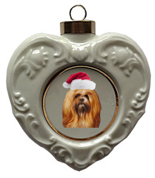 Lhasa Apso Heart Christmas Ornament