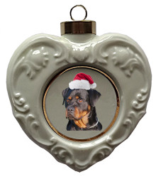 Rottweiler Heart Christmas Ornament