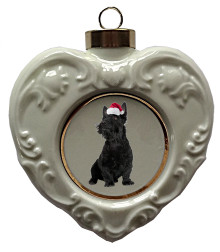Scottish Terrier Heart Christmas Ornament