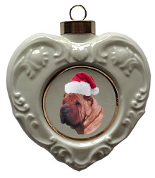 Shar Pei Heart Christmas Ornament