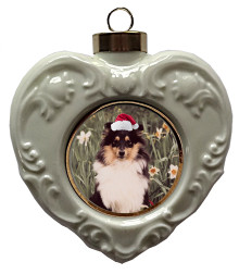 Shetland Sheepdog Heart Christmas Ornament