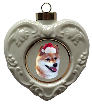 Shiba Inu Heart Christmas Ornament