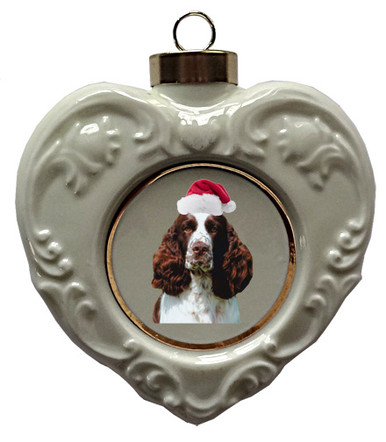 Springer Spaniel Heart Christmas Ornament