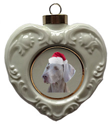 Weimaraner Heart Christmas Ornament
