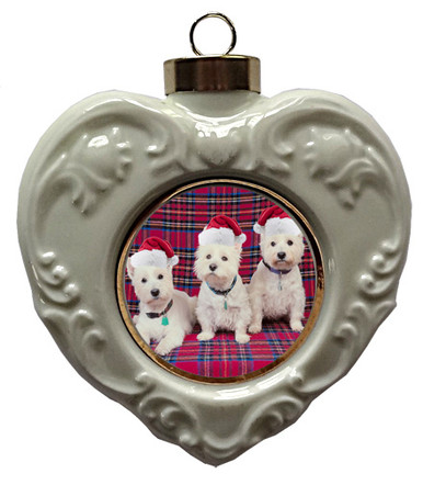 West Highland Terrier Heart Christmas Ornament