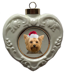 Yorkshire Terrier Heart Christmas Ornament