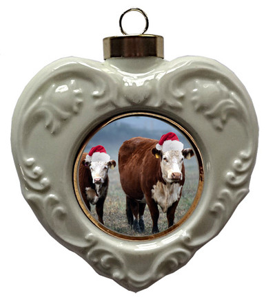 Cow Heart Christmas Ornament
