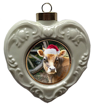 Cow Heart Christmas Ornament
