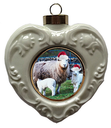 Lamb Heart Christmas Ornament