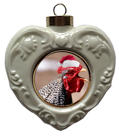 Rooster Heart Christmas Ornament