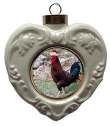 Rooster Heart Christmas Ornament