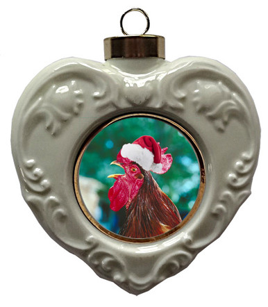 Rooster Heart Christmas Ornament