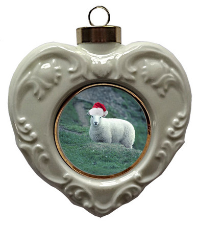 Sheep Heart Christmas Ornament