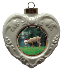 Sheep Heart Christmas Ornament