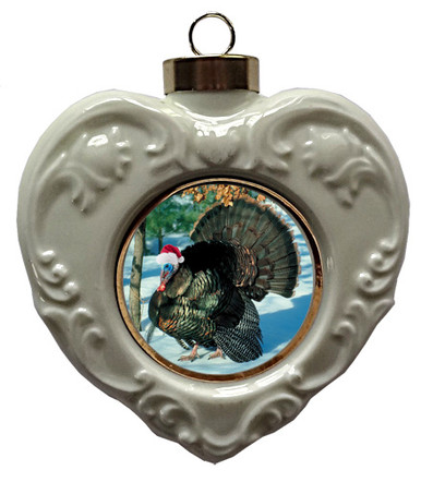 Turkey Heart Christmas Ornament