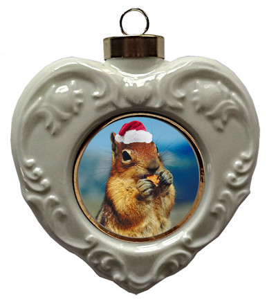 Chipmunk Heart Christmas Ornament