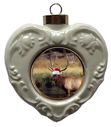 Elk Heart Christmas Ornament
