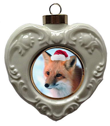 Fox Heart Christmas Ornament