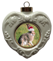 Rabbit Heart Christmas Ornament