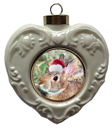 Rabbit Heart Christmas Ornament