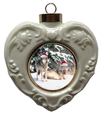 Wolf Heart Christmas Ornament