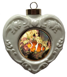 Clownfish Heart Christmas Ornament
