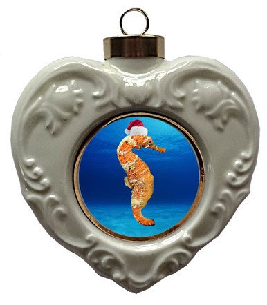 Seahorse Heart Christmas Ornament