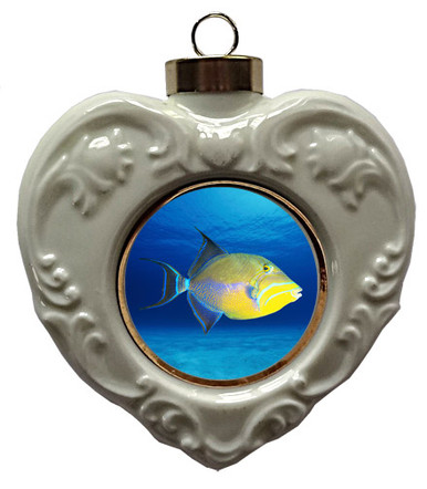 Triggerfish Heart Christmas Ornament