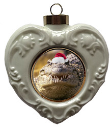 Alligator Heart Christmas Ornament