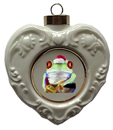 Tree Frog Heart Christmas Ornament