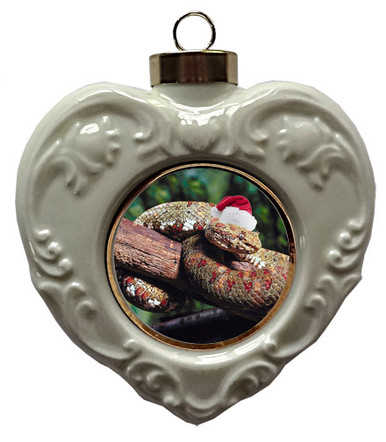 Viper Snake Heart Christmas Ornament