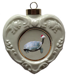 Turtle Heart Christmas Ornament