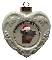 Camel Heart Christmas Ornament