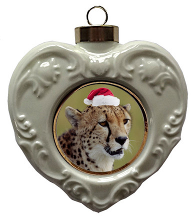 Cheetah Heart Christmas Ornament