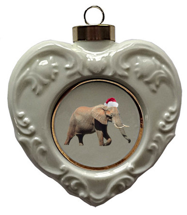 Elephant Heart Christmas Ornament
