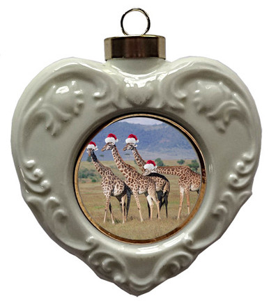 Giraffe Heart Christmas Ornament