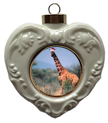 Giraffe Heart Christmas Ornament