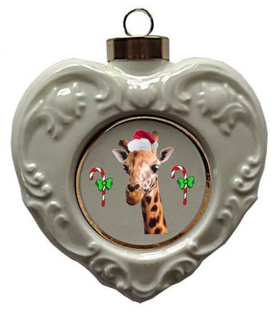 Giraffe Heart Christmas Ornament