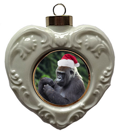 Gorilla Heart Christmas Ornament