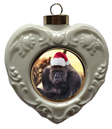 Gorilla Heart Christmas Ornament