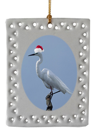 Egret  Christmas Ornament