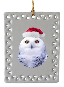 White Owl  Christmas Ornament