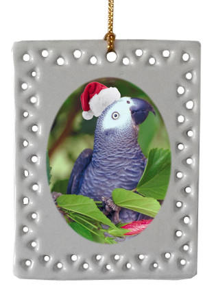 African Grey Parrot  Christmas Ornament