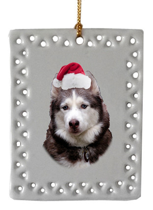 Siberian Husky  Christmas Ornament
