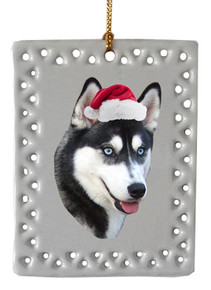 Siberian Husky  Christmas Ornament